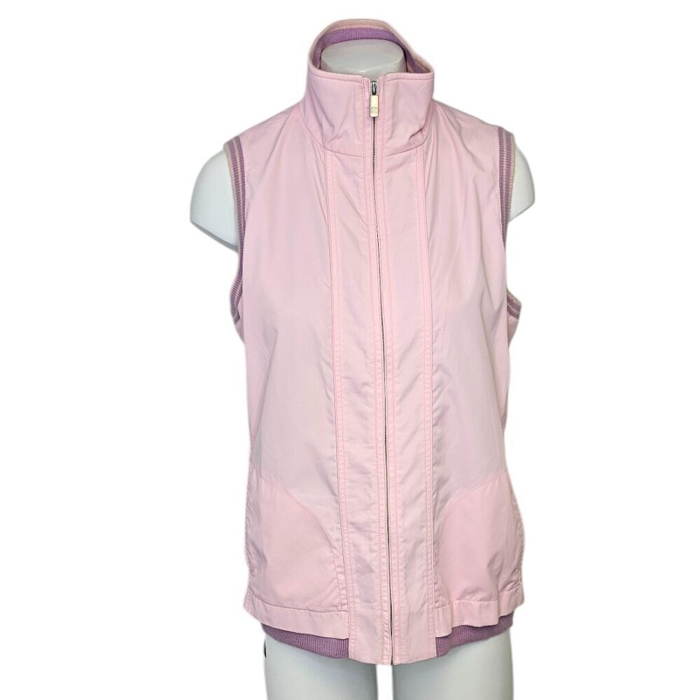 KNC Cashmere Womens 100% Cashmere Lined Zip Up Vest, Pink, Purple, Size Small